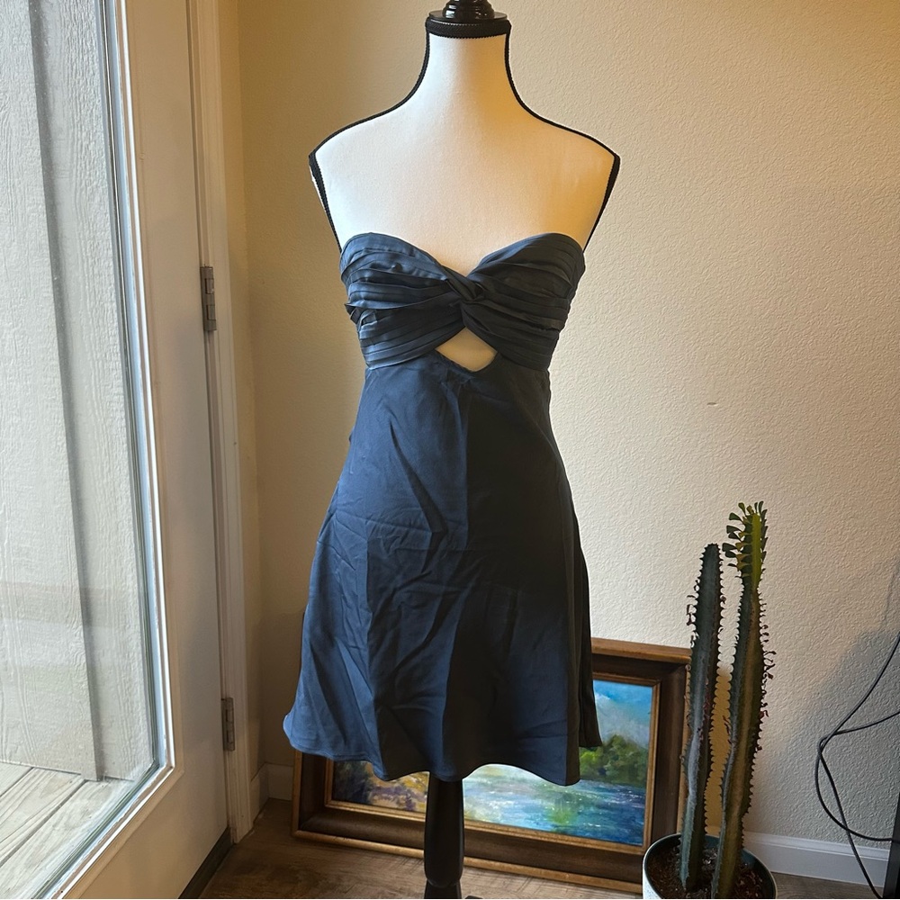 Strapless Blue Dress